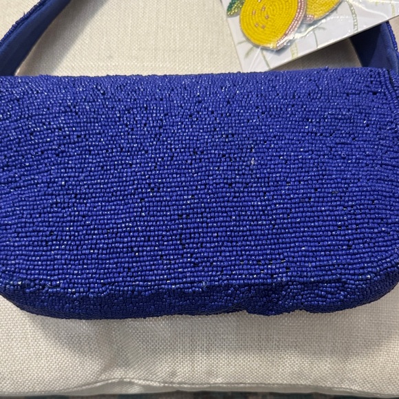 Beaded Blue and Yellow Fruit Design Bag - Picture 3 of 7